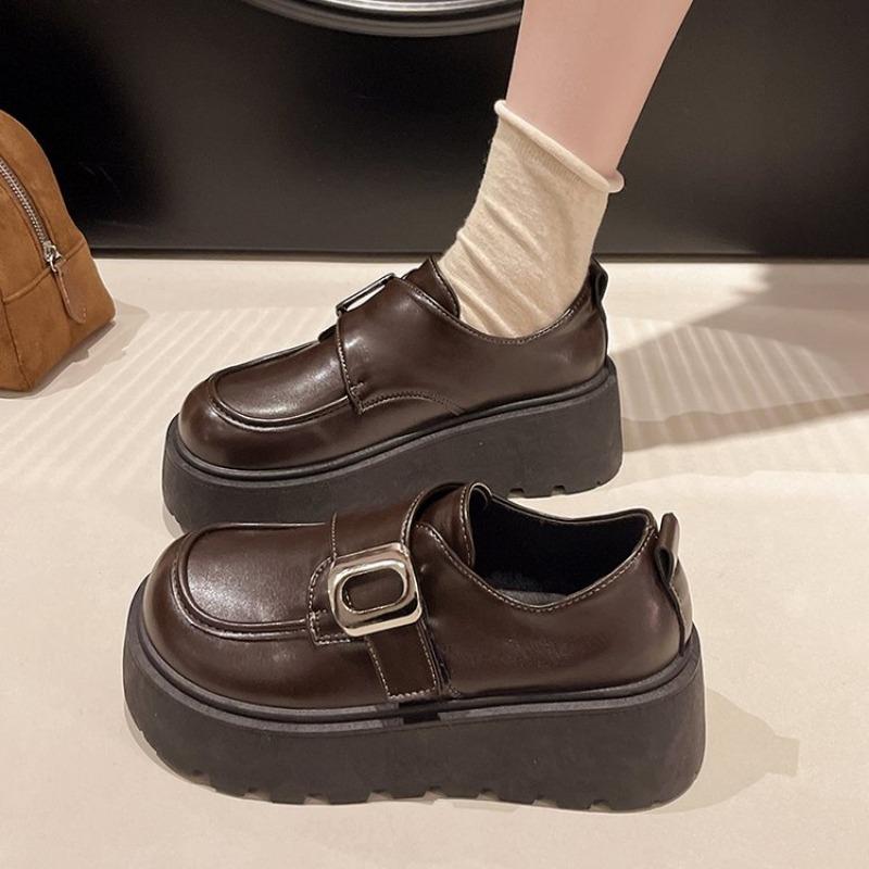 Fashion TOPHQWS Fashion Women's Platform Loafers Luxury Brand High Quality Leather Shoes 2025 Trend Casual Slip On Ladies Flats Shoes