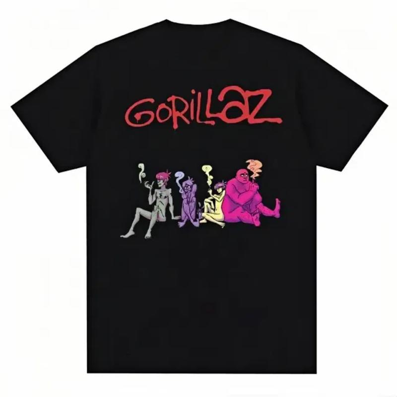 Music Band Gorillazs Punk Rock Print T Shirt 90s Casual Fashion Short Sleeve Plus Size T Shirt Unisex