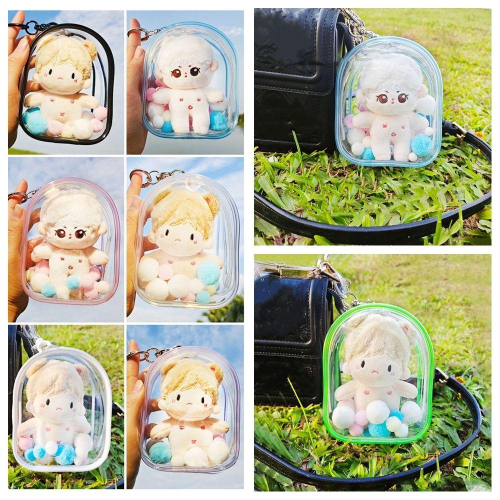 Clear Transparent Storage Case 10cm Doll Doll Display Box Gift Outdoor Bag 10cm Cotton Doll