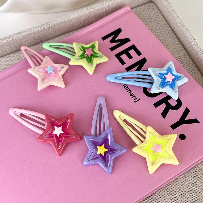 UXSL Sweet Cute Colorful Stars Hair Clips For Girls Lovely BB Hairpins Hair Decoration Pentagram Barrettes Kids Hair Accessories