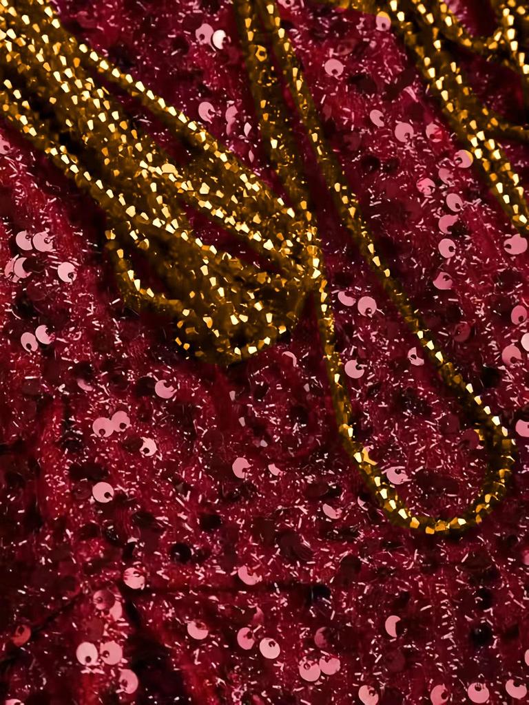 2025 Spring/Summer Crystal Chain Halter Neck Sequin Evening Dress