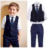 Toddler Kid Boy Tops Shirt Waistcoat Tie Pants Formal Suit Outfit Clothes Set