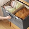 Clothing Storage Box with Dustproof Lid Foldable Design Large Capacity Toys Blankets Storage Basket with Reinforced Handles