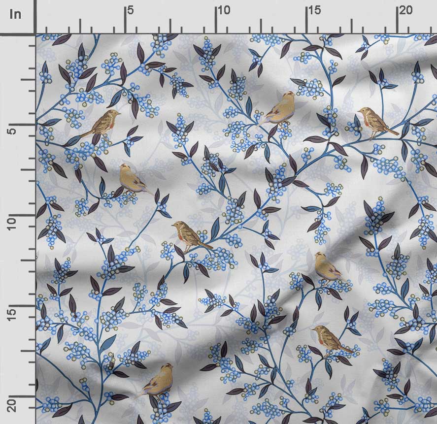 Soimoi Bird & Flowers  Print  Cotton Cambric Quilting Fabric Sold by The Yard 42 Inch Wide Medium Weight Cotton Fabric Sewing  Supplies