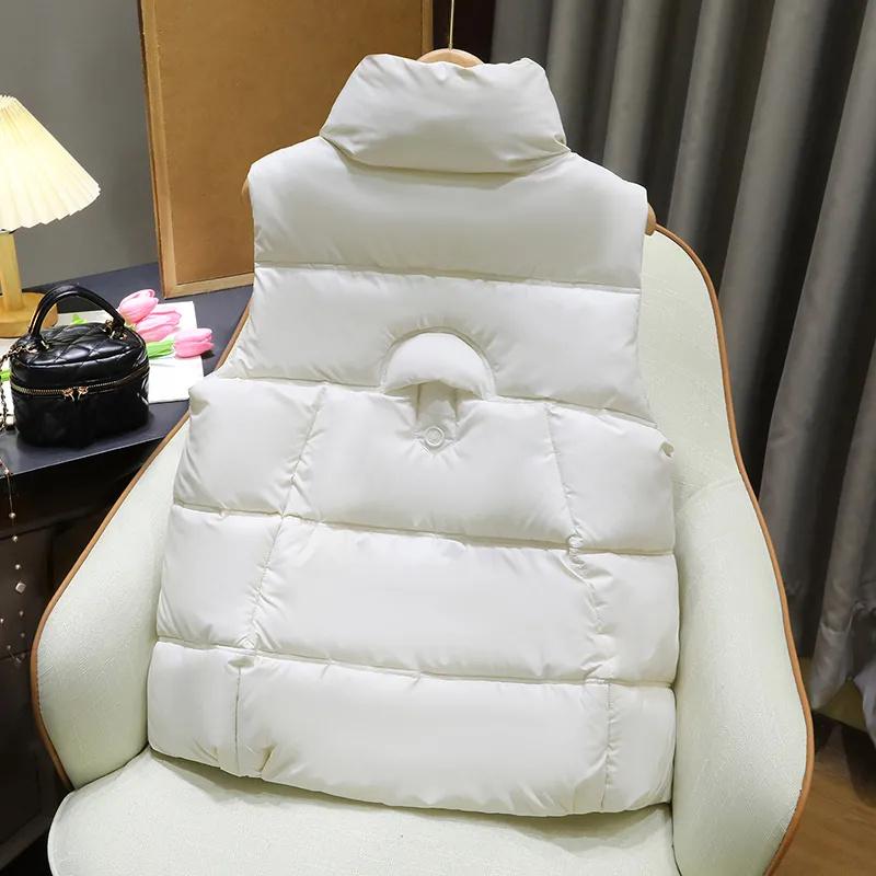 Down Cotton Vest Women Autumn Winter Stand Collar All-Match Warm Sleeveless Waistcoat Jacket Ladies Female Tops