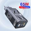 PD Fast Charging 65W GaN Type C QC 3.0 Quick Charger Wall Adapter For iPhone iPad Xiaomi  Samsung EU/US/KR Plug