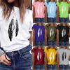 Women Girls Plus Size Print Shirt Short Sleeve T Shirt Blouse Tops