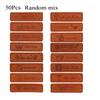 50Pcs Brown Made With Heart Pu Leather Handmade Label Tags Diy Sewing Craft