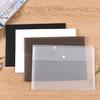 Minimalist Frosted A4 File Bag with Snap Button and Transparent Plastic Handle