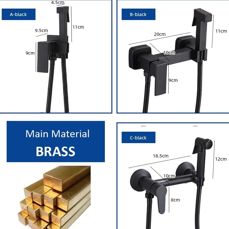 Brass Shower Tap Bidet Faucet Washer Mixer Muslim Shower Ducha Higienica Cold & Hot Water Mixer Crane Square Shower Spray