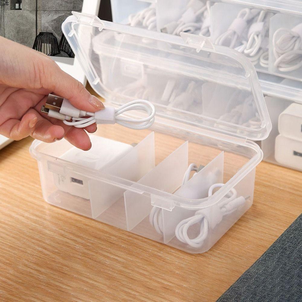 Dustproof Desktop Storage Box Transparent Divided Seasoning Box Transparent Storage Box Kitchen