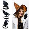 Halloween Black Feathered Crow Lifesize Realistic Raven Prop Handmade Artificial Birds Model for Indoor Outdoor Halloween Party Decor