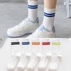 Unisex Men Woman Socks Casual Fashion Striped High Quality Cotton Socks Women Soft Breathable Harajuku Streetwear White Socks