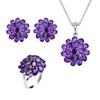 925 Sterling Silver Natural African Amethyst Gemstone Necklace/earring/ring Jewelry Elegant Design for Women Birthday Anniversary Valentine Gift