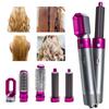 5-In-1 Electric Hair Dryer with 5 Attachment Nozzles Multi-functional Hot Brush Automatic Hair Curler Portable Travel Women Curling Wand