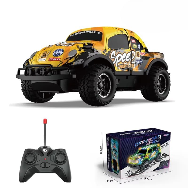 New 1:24 Full Scale LED Light Off-Road Jeep Remote Control Car 10km/h Battery Controlled Children's Toy Car Boy Gift Anti-Fall Anti-Collision