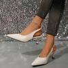 New Pumps Footwear Elegant Women Heeled Shoes Fashion Buckle Strap Female Pointed Toe Slingbacks Ladies High Heels Shoes