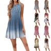 Women's Casual Fashion Round Neck Sleeveless Print Short Dress