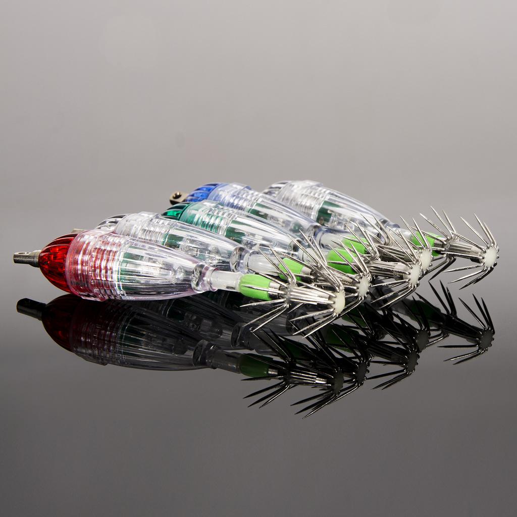 Waterproof Underwater LED Fishing Light Fish Lure Attracting Light Lamp with Squid Jig Hooks