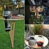 Outdoor Wine Table Portable Picnic Table Wine Glass Rack Collapsible Table