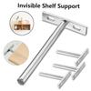 Metal Heavy Duty Furniture Wall Mount Shelf Storage Invisible Shelf Brackets Support Bench Board
