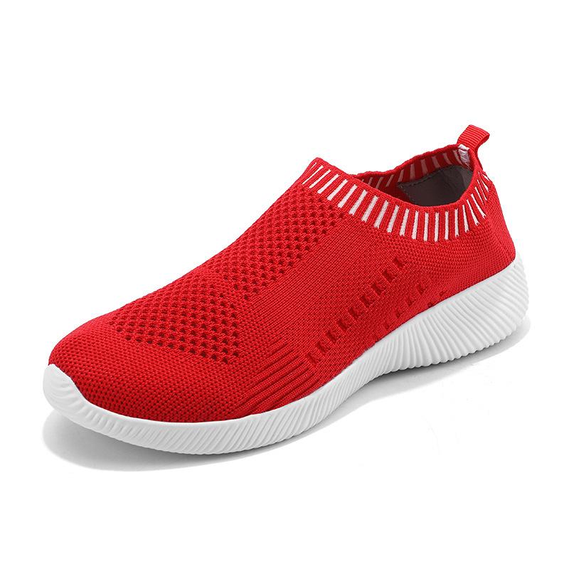 Breathable Mesh Fly-woven Women's Shoes New Fashion Lazy Shoes Low-top Foot-fitting Casual Shoes
