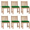 Day and Night - Day and Night Garden Chairs 6 Units Solid Teak Wood with Cushions