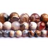 Brown Fire Dragon Agates Natural Stone Beads Round Loose Spacer Bead For Jewelry Making DIY 6/8/10mm