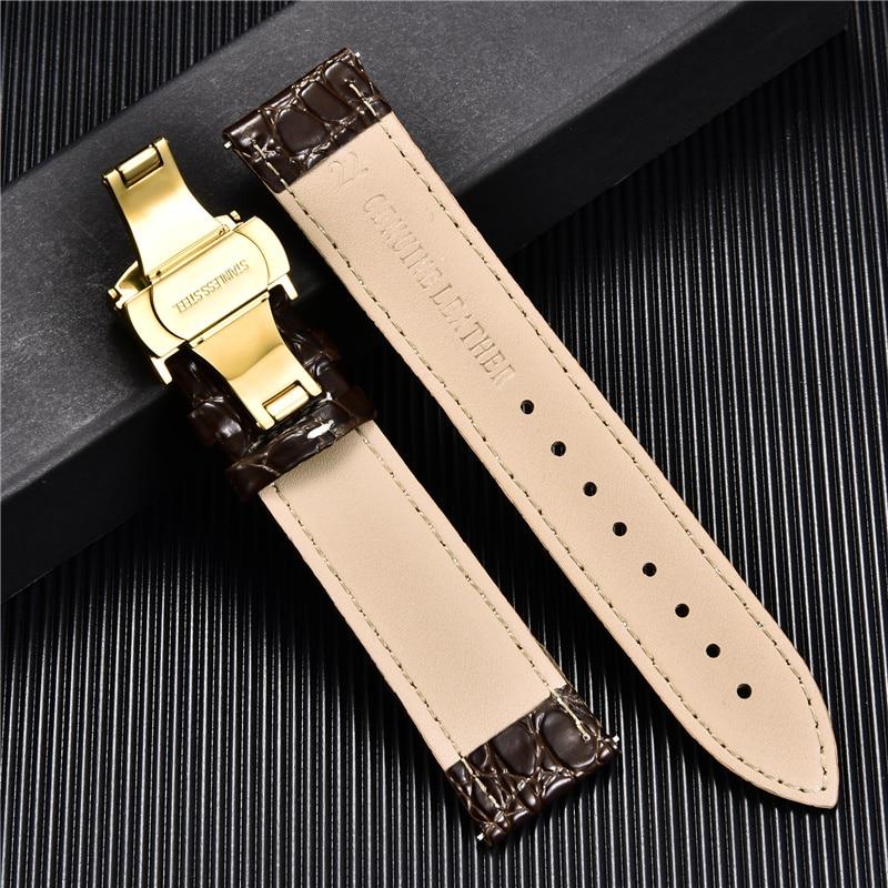 Crocodile Pattern Luxury Design Leather Watchbands with Automatic Buckle Men Watch Band 18mm 20mm 22mm 24mm Watch Straps