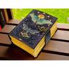 Luna Moth Grimoire – Handmade Spell Book with Lock | Personalized Wiccan Leather Journal with Deckle Pages | Witchy Gift