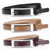 Oily Leather Rectangular Belt Simple Dress Thin Belt Japanese Buckle Belt Women