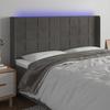 VidaXL LED Headboard Bedroom Furniture Double Bed Accessory Head of Bed Frame Interior Dark Grey 3124109