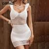Women's Cover Ups Fashion Slim Sexy Low Cut Sexy Hollow Out Halter Knit Dress