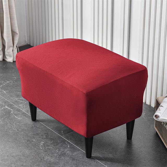 Velvet Rectangle Stretch Footrest Covers Elastic Ottoman Cover Spandex Stool Slipcover Ottoman Footstool Furniture Protector