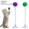 1pc Fur Ball Spring Cat Toy Suction Cup Multicolored Cat Teaser Wand Pet Interactive Toys Cat Scratcher Toys Supplies Random Color