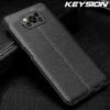 KEYSION Shockproof Case for Xiaomi POCO X3 NFC X3 Pro Luxury Leather Soft Silicone Phone Back Cover for Pocophone X3 Pro