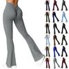 Womens Stretch Yoga Leggings Fitness Running Gym Sports Full Length Active Pants Flared Trousers