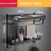 Bathroom Towel Rack Vanity Storage with Hooks Wall-mounted Toilet Racks Towel Rack Kitchen Organizer Wash Storage Rack