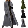 Women's Long Woolen Coat Casual Solid Color Long Sleeve Fashion Outerwear