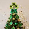 Disco Ball Tree Topper 3-Leaf Clover Decoration with Heart Design And Mirror Tiles Retro Glitter Spring Decor for Tabletop