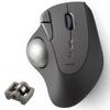 Elecom Wireless Trackball Mouse Bluetooth IST Bearing Support Thumb Operation 36mm Ball 5 Buttons Windows Mac Chromebook Black M-IT11BRBK