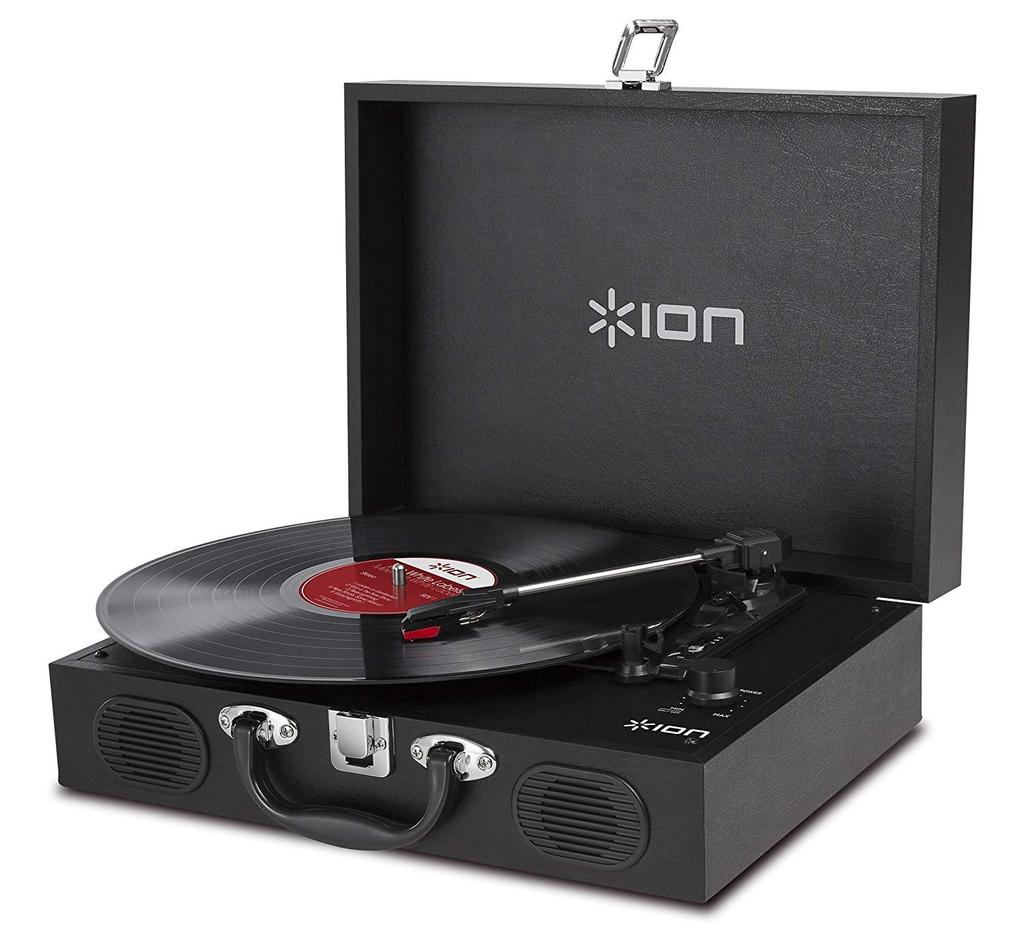 ION Audio Portable Record Suitcase Runs On Vinyl Black Player, Type, Built-in Speaker, Portable, Batteries, Transport,