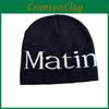 Streetwear Matin Letter Knitted Beanie Warmth Ear Protection Cold Cap Seasons