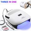 140W Manicure Machine with 30000Rpm Nail Drill Machine 80W Nail Lamp and 40W Vacuum Cleaner for Manicure Pedicure