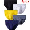 3 Pieces Men's Underwear Big Size Briefs Mid-waist Panties Underpants Undies Breathable Underpants L XL 2XL 3XL 4XL