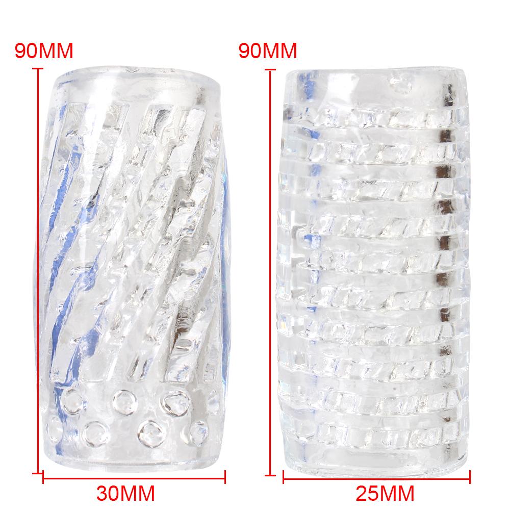 Transparent Male Masturbator Artificial Pussy Vaginal for Men 18 Glans Sucking Penis Pump Spikes Exerciser Sex Toys Erotic