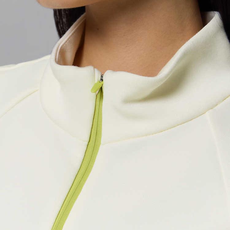 SAUCONY Solid Color Comfortable Casual Sports Stand Collar Sleeveless Vest Women Vest Natural-White SC1249027A-WT16