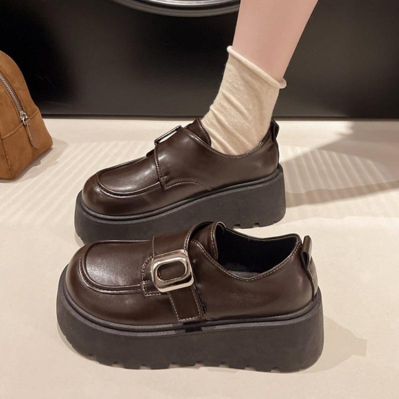 Fashion TOPHQWS Fashion Women's Platform Loafers Luxury Brand High Quality Leather Shoes 2025 Trend Casual Slip On Ladies Flats Shoes