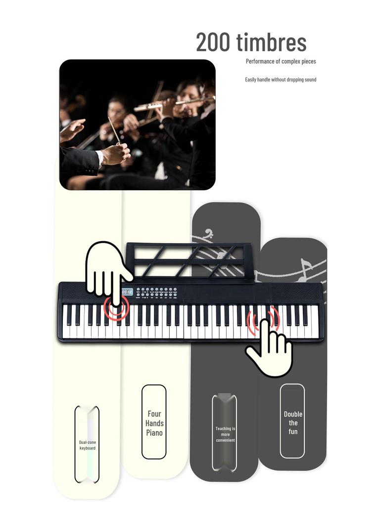 61-Key Rechargeable Folding Piano for Beginners & Kids