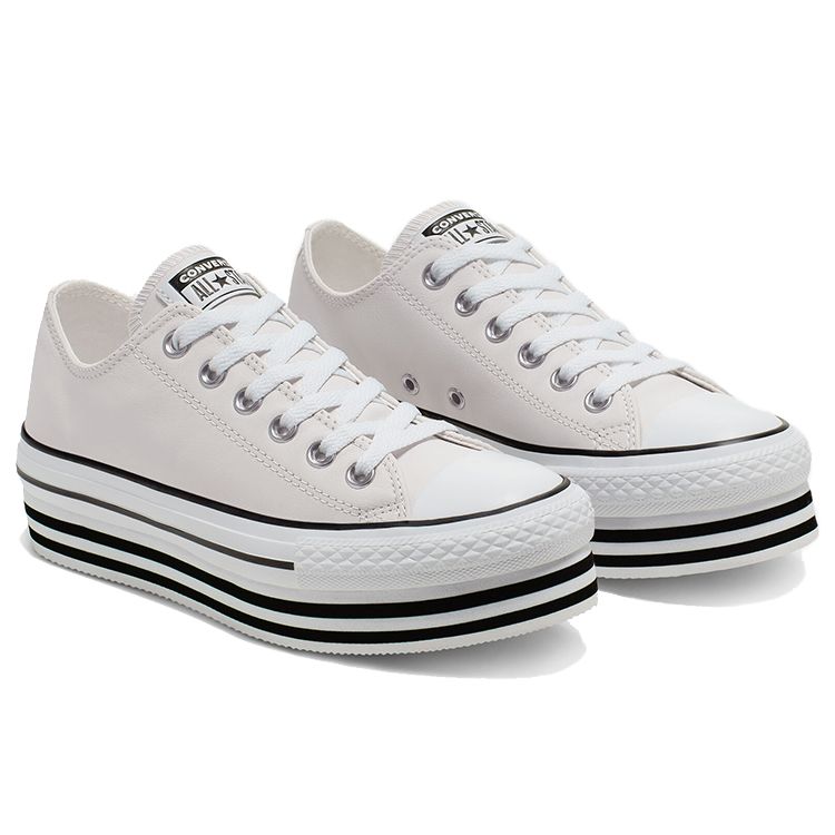 Converse Chuck Taylor All Star Platform Low Top Canvas Shoes Women Sneakers Off-White 565829C